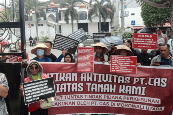 Aksi demonstrasi kasus lahan PT CAS Morowali Utara