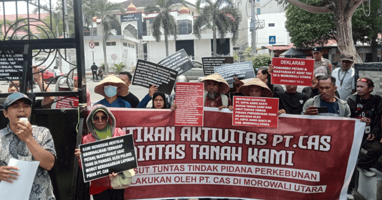 Aksi demonstrasi kasus lahan PT CAS Morowali Utara